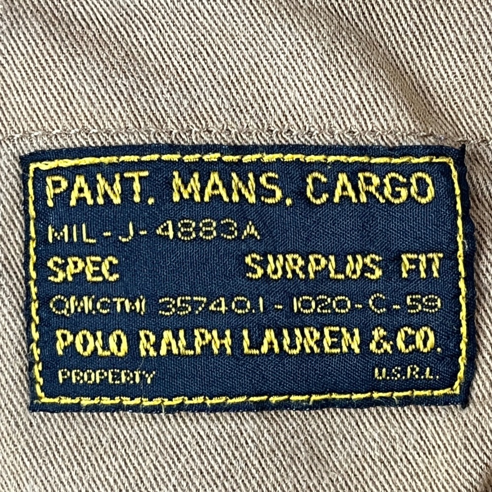 Vintage Polo Ralph Lauren Surplus Fit Military Cargo Pants Mens 32x32 Tan - Picture 4 of 16